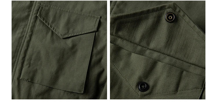 Rugged Bronson 1969 M65 Blended Satin Field Jacket M-65 Olive Green Jacket M51 Tactical Coat