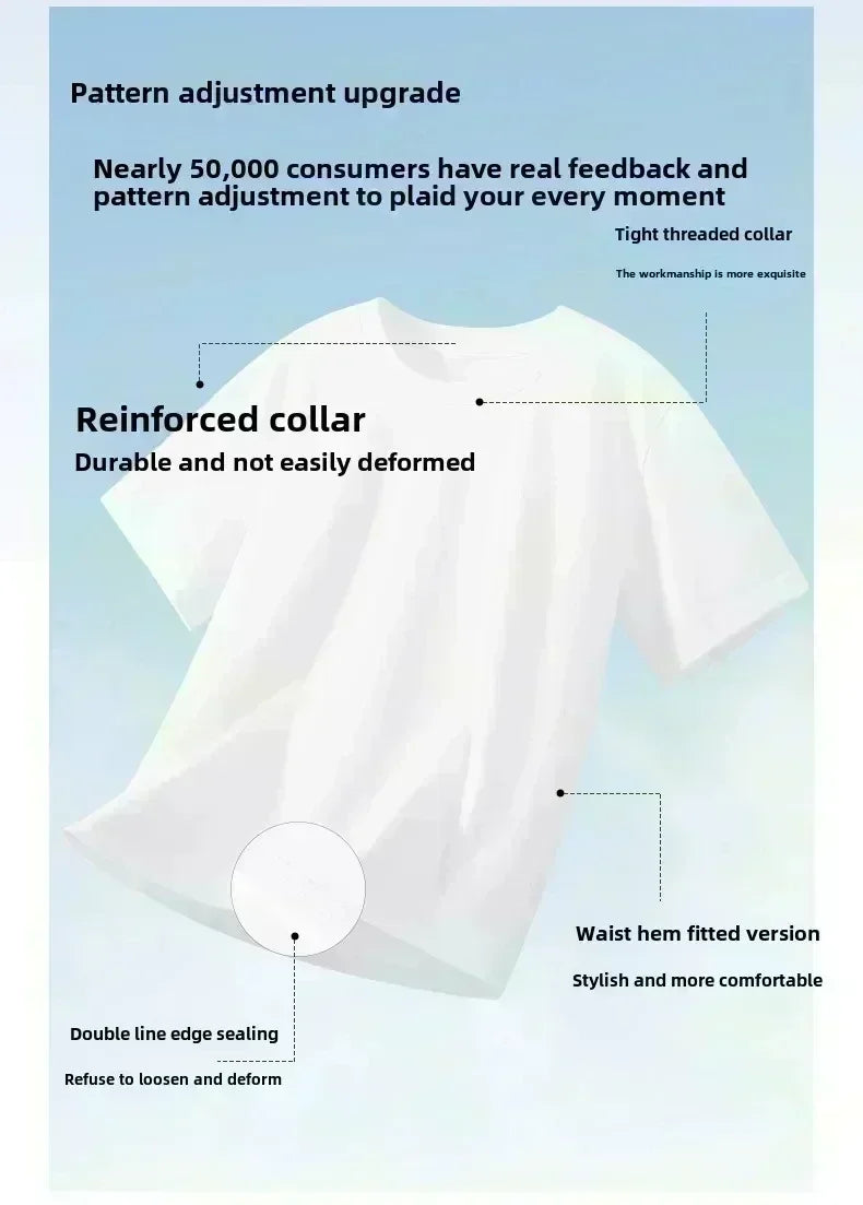 Cotton Short Sleeve T-shirt for Men and Women European and American Style Retro Design Sense Short Sleeve Print All Match Top