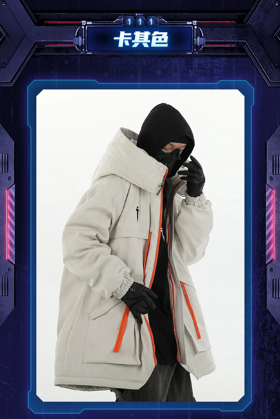 Mulit Pocket Winter Jackets Techwear Tactical Coats Men Fashion Streetwear Oversized Parkas Warm Hooded Jacket Windbreaker