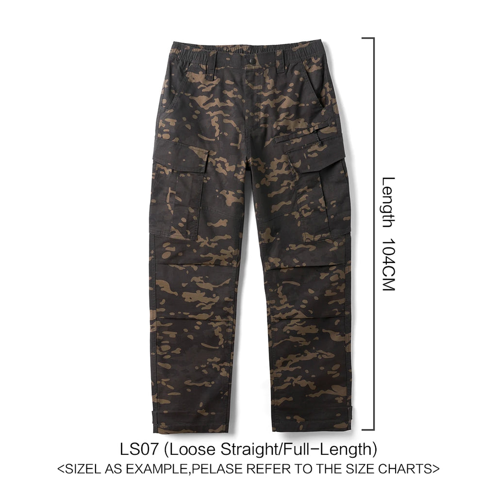 SIMWOOD 2025 Summer New Loose Straight Lightweight Camouflage Tactical Pants Men Cargo Outdoor Hiking Trousers