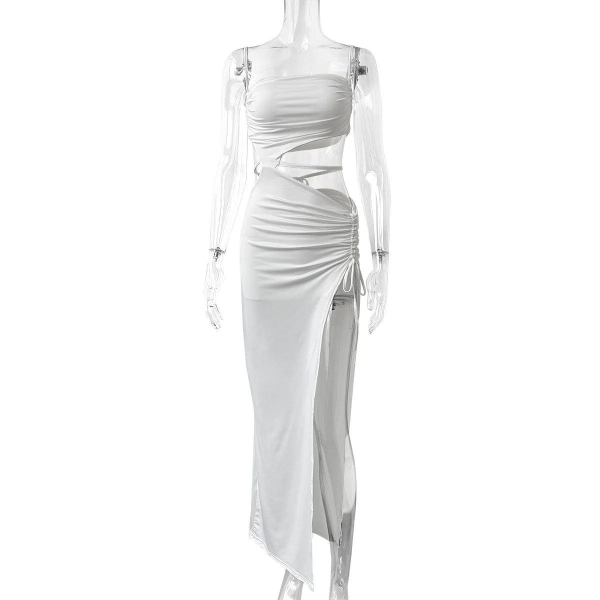 Summer Dresses For Womennew In Dresses Vacation Outfit Club Party Split Style Long Skirt Female Sexy Hollow Drawstring Dress