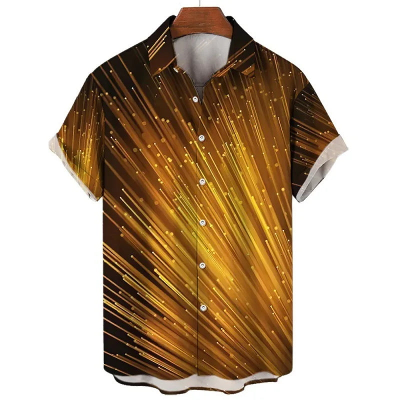 2026 Men's Summer Colorblock Shirts Short Sleeve Shirt Fashion Casual Lapel Cardigan Loose Comfortable Tops for Men Beach Shirts