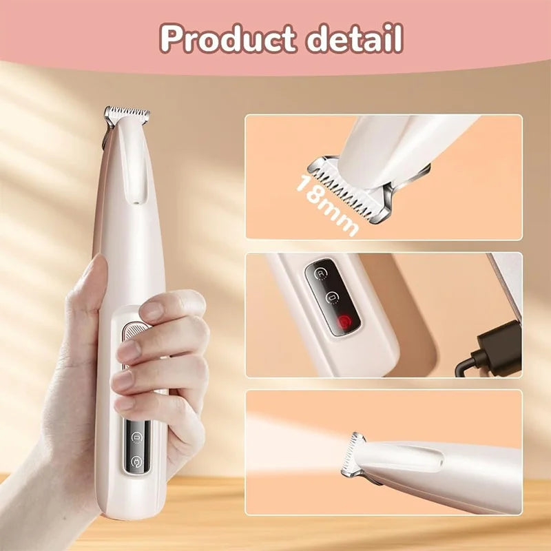 New Dog Paw Trimmer with LED Light Fully Waterproof Pet Hair Trimmer with LED Display Dog Clippers for Grooming 18mm Widen Blade