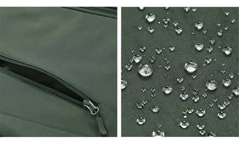 Tactical Winter Set Men's Outdoor Windproof Waterproof Suit Multi-Pocket Soft Shell Hooded Jackets Sharkskin Work Pants
