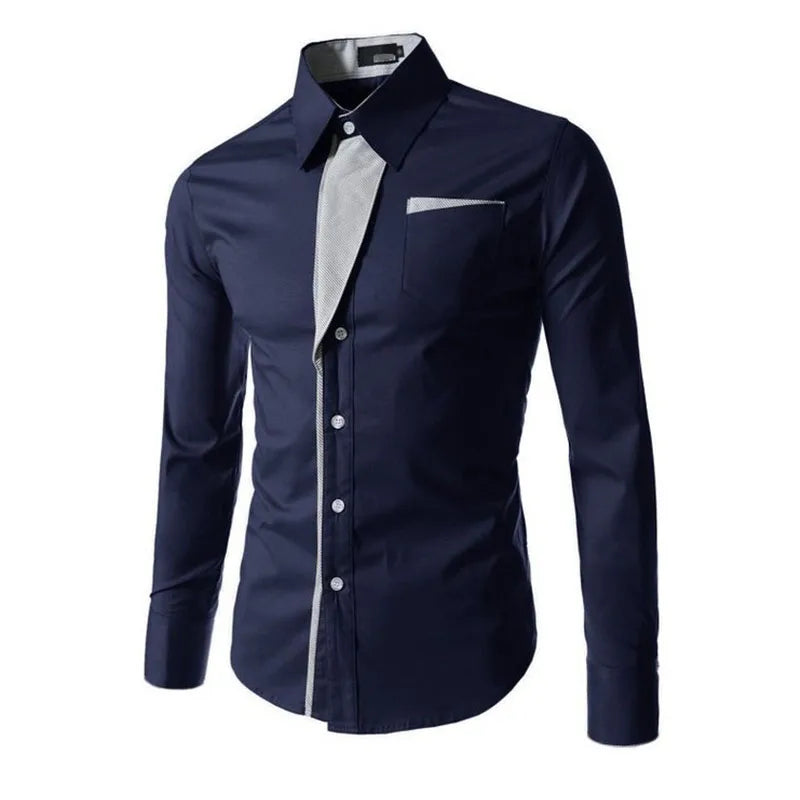 1pcs Men Long Sleeve Shirt Man Solid Color Thin Business Shirt Male Fashion Classic Basic Casual Shirt Coat Men's Slim Top M-3XL