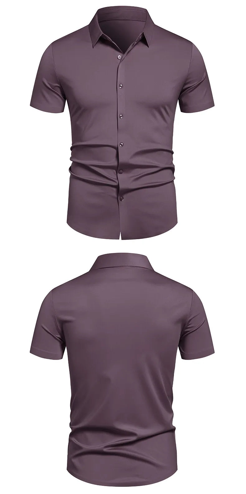 Men's Stretch Shirt Wrinkle Free Dress Shirts Regular Fit Short Sleeve Stretch Business Casual Button Down Shirts