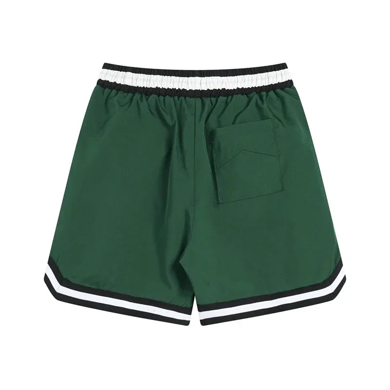 American Style Trendy Rhude Casual Shorts Loose Breathable Multi-color Mesh Beach Sports Shorts