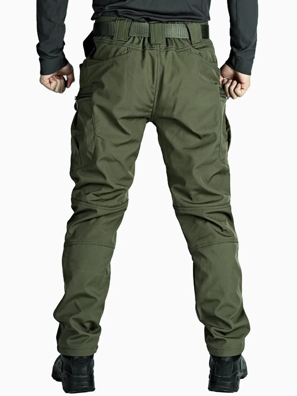 Men's Autumn Winter Softshell Elastic Camping Hiking Trekking Fishing Hunting Pants Outdoor Cycling Tactical Cargo Trousers