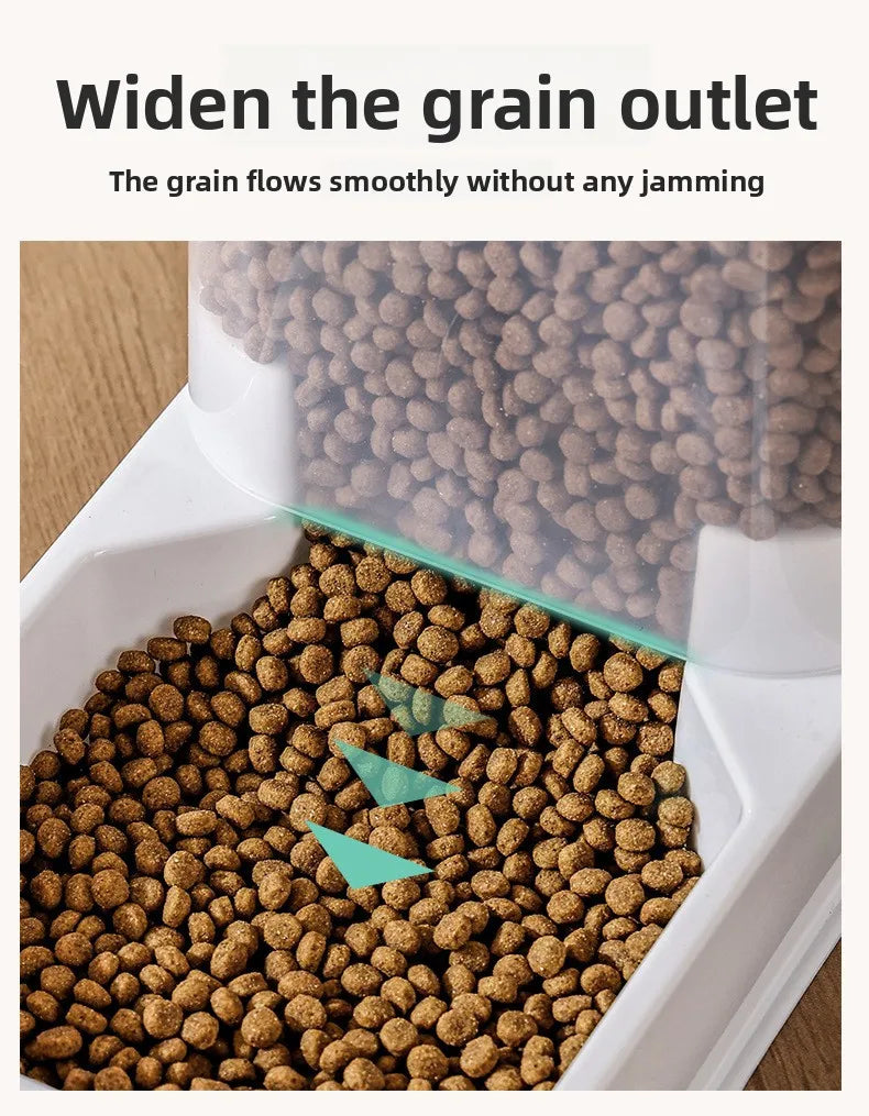 2 in 1 Gravity Pet Feeder Water Dispenser 2.2KG 4L Large Capacity Automatic Refill Bowl For Cats Small Dogs