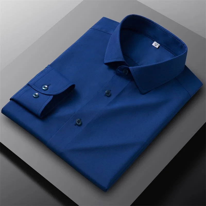 8XL Mens Shirts Long Sleeve Big Sizes Anti-wrinkle Business Men Shirt Long Sleeves Dress Shirts For Men Slim Fit Camisa Social