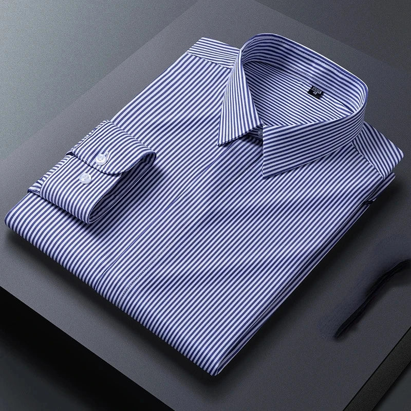 8XL Mens Shirts Long Sleeve Big Sizes Anti-wrinkle Business Men Shirt Long Sleeves Dress Shirts For Men Slim Fit Camisa Social