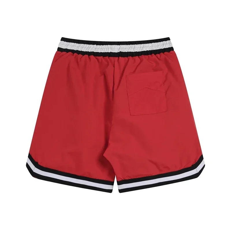 American Style Trendy Rhude Casual Shorts Loose Breathable Multi-color Mesh Beach Sports Shorts