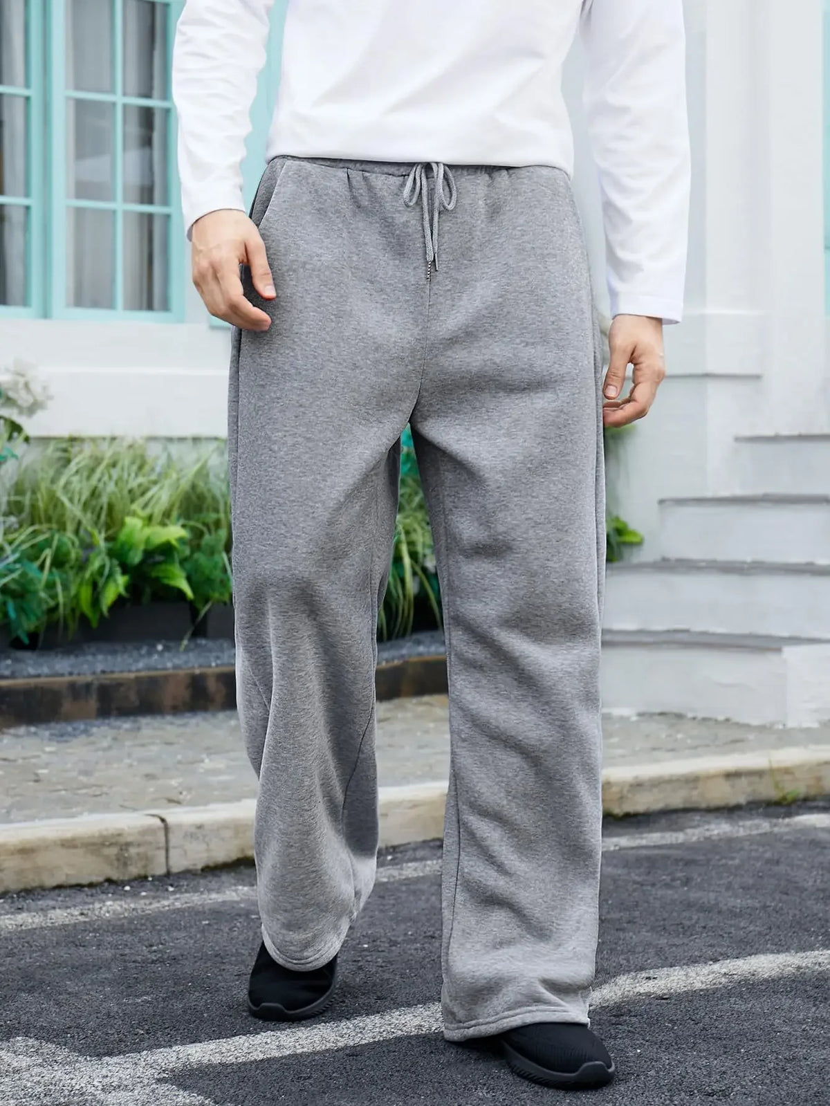Y2k Harajuku Wide Leg Sweatpants Women Streetwear Baggy Oversize Gray Sports Pants High Waist Drawstring Casual Joggers Trousers