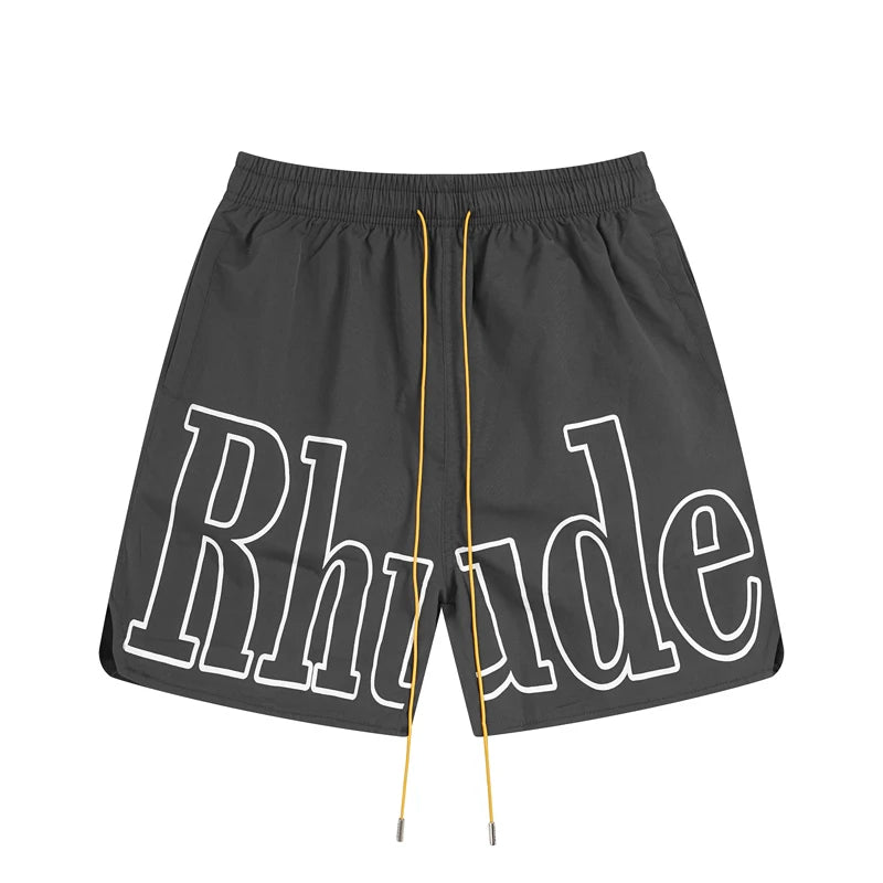 American Style Trendy Rhude Casual Shorts Loose Breathable Multi-color Mesh Beach Sports Shorts