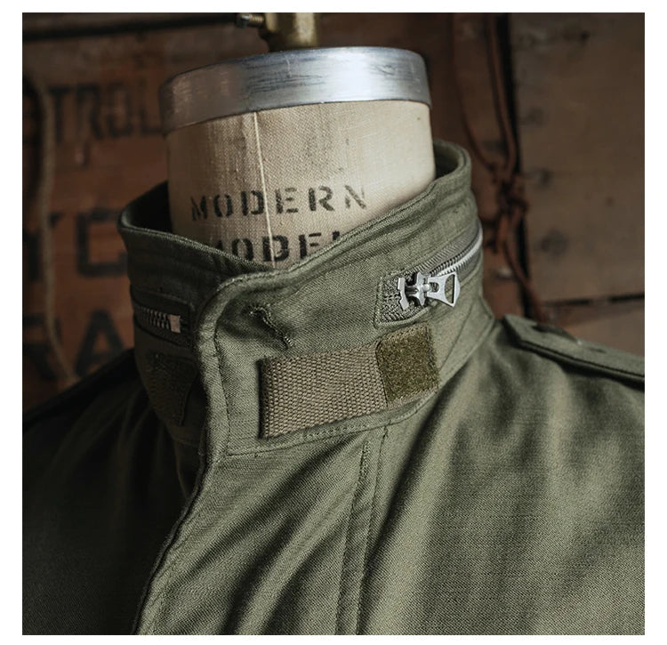Rugged Bronson 1969 M65 Blended Satin Field Jacket M-65 Olive Green Jacket M51 Tactical Coat