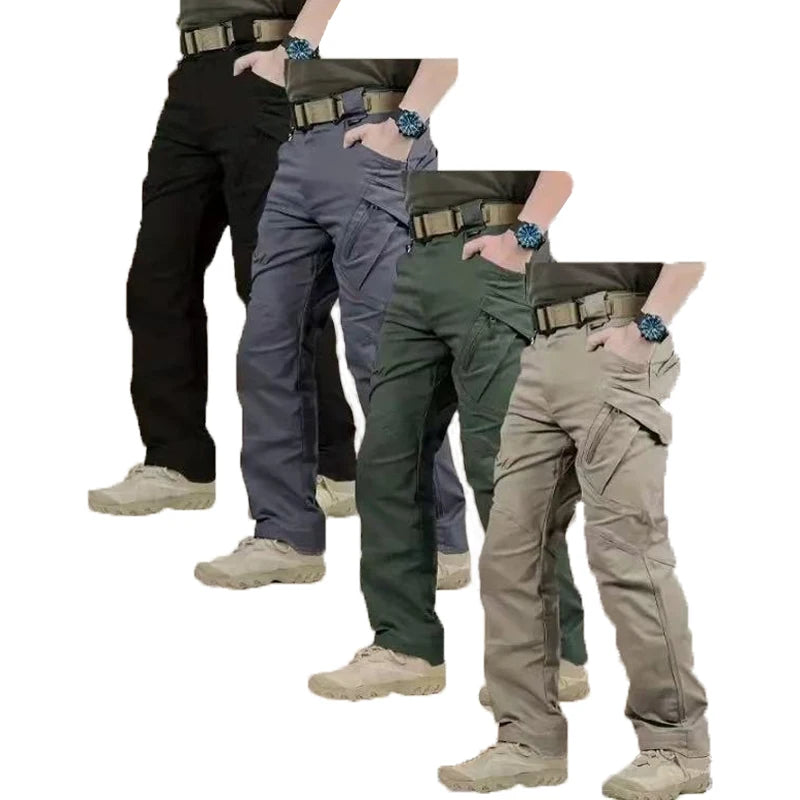 Men's Cargo Military Tactical Casual Trousers Softshell Elastic Spring Autumn Pants Hiking Camping Climbing Army Combat Running