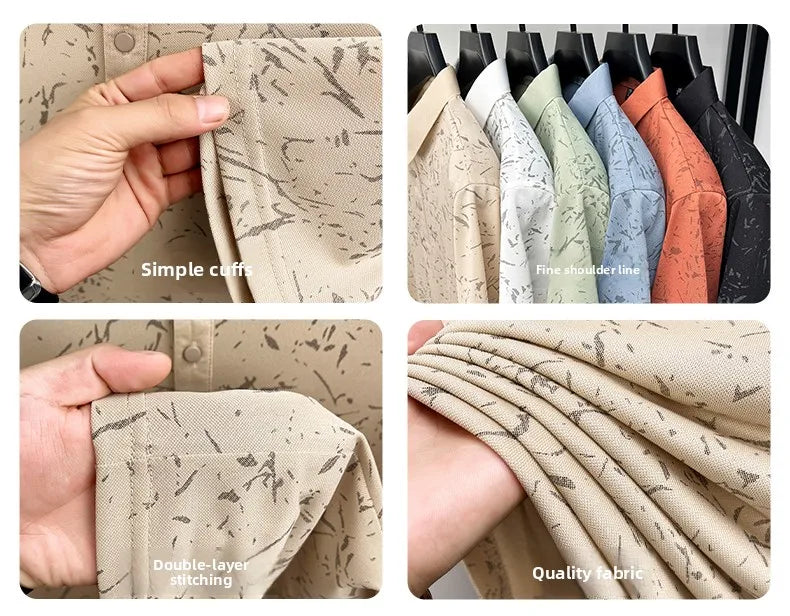 New Men's Casual Original Printed Polo Shirt Breathable Comfort Short Sleeve Lapel T-shirt High Quality Versatile Men's Clothing