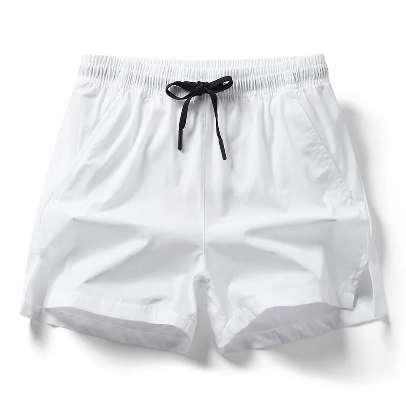 2026 new summer men's sports and leisure shorts with pockets, solid color, lightweight, suitable for jogging and beach wear
