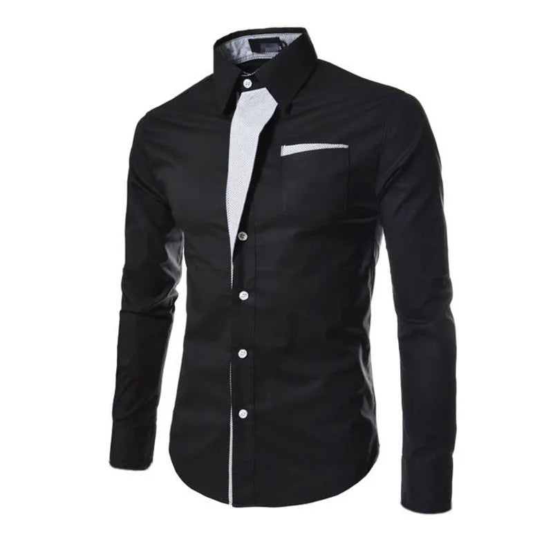 1pcs Men Long Sleeve Shirt Man Solid Color Thin Business Shirt Male Fashion Classic Basic Casual Shirt Coat Men's Slim Top M-3XL