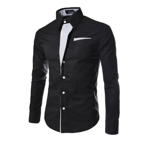 1pcs Men Long Sleeve Shirt Man Solid Color Thin Business Shirt Male Fashion Classic Basic Casual Shirt Coat Men's Slim Top M-3XL