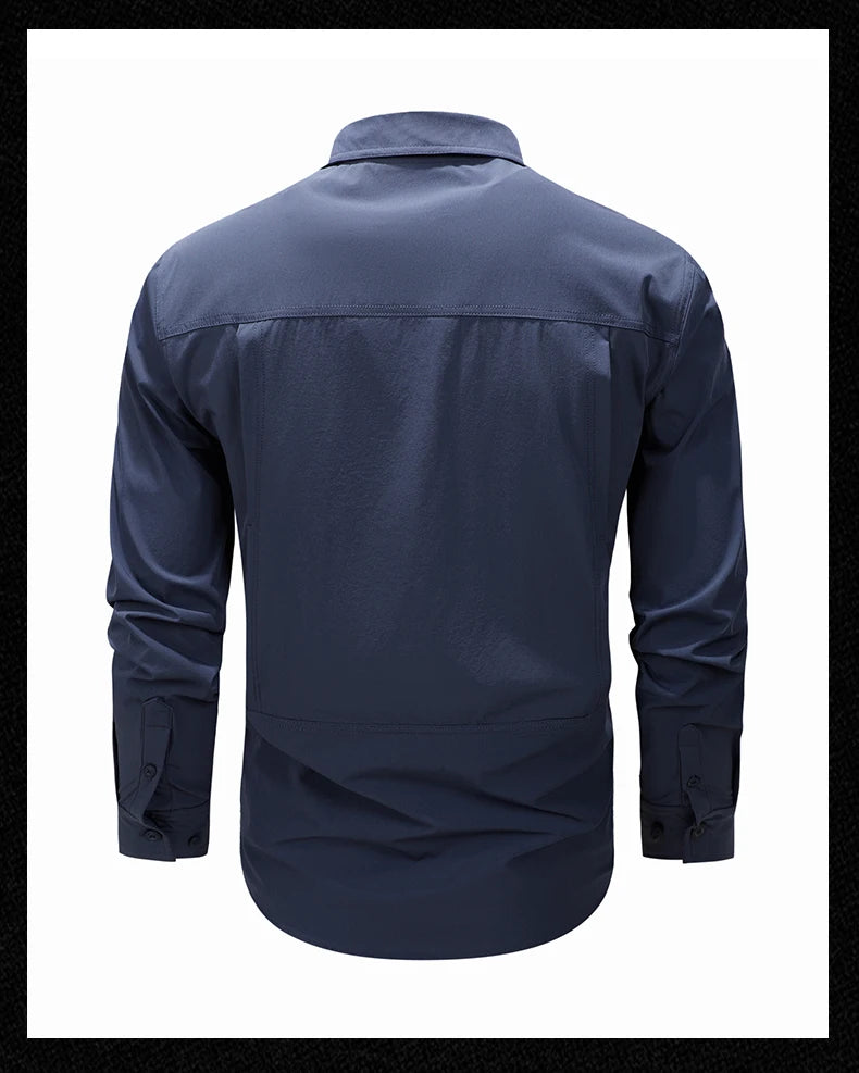 Spring Autumn Men Shirts Tactical Work Long Sleeved Shirt Men Outdoor Casual Breathable Quick Dry Camping Hiking Cargo Shirts