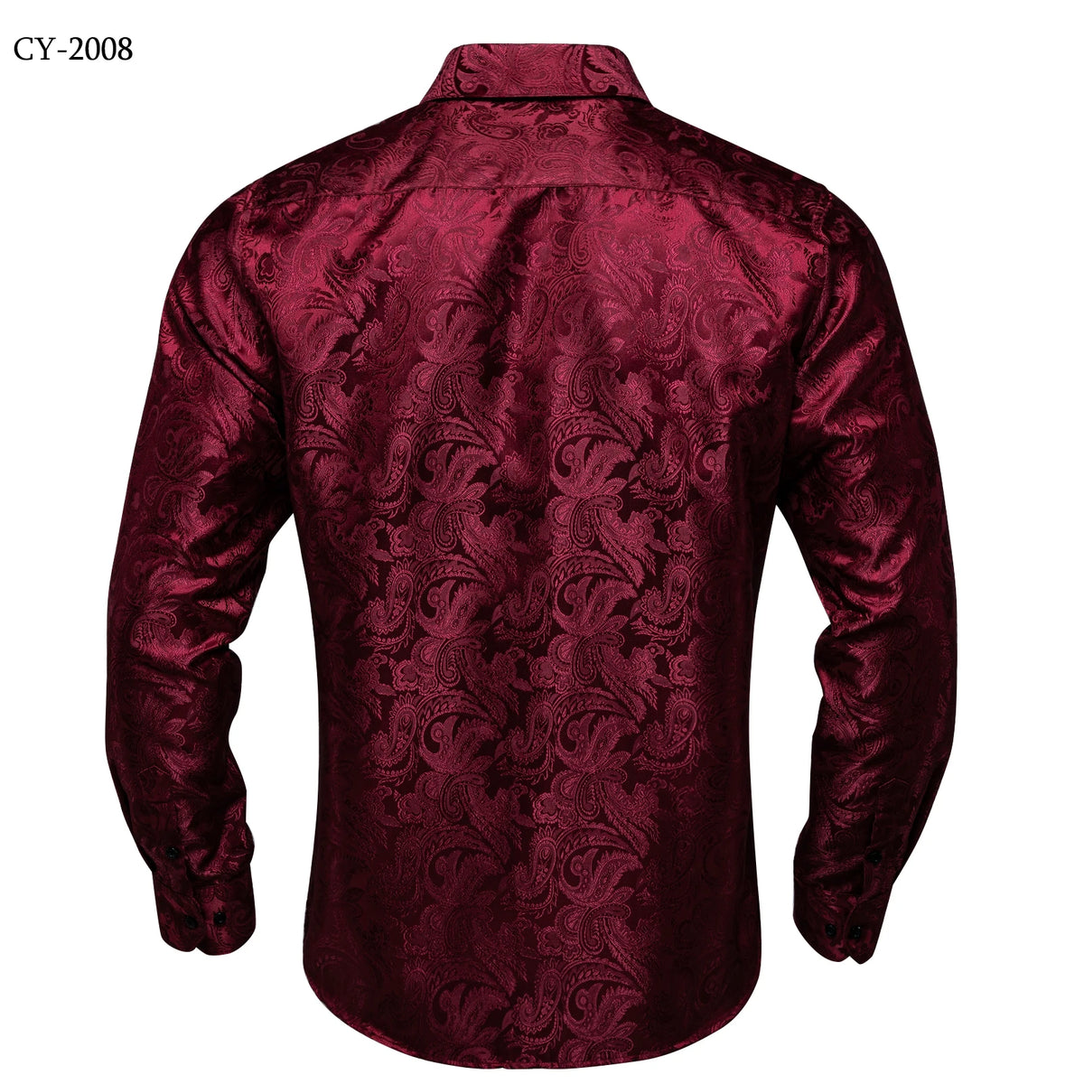 Brand New Men's Royal Blue Business Shirts Luxury Fashion Paisley Long Sleeve Turn-Down Collar Social Shirt Male Casual Blouse