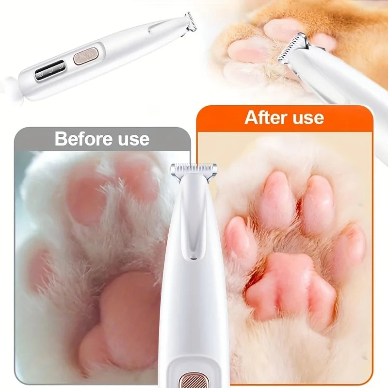 New Dog Paw Trimmer with LED Light Fully Waterproof Pet Hair Trimmer with LED Display Dog Clippers for Grooming 18mm Widen Blade