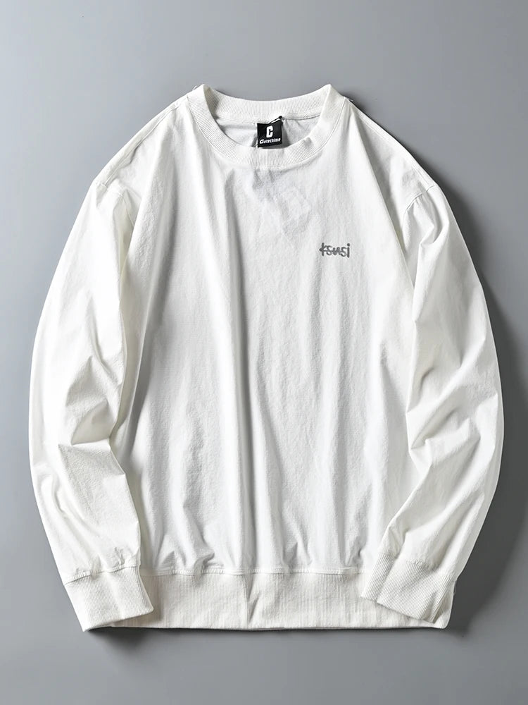 Casual Loose round Ne Sweatirt Men's Outdoor Waterproof Breathable Thin Sle Hoodie Streetwear Spring Autumn Youth ular