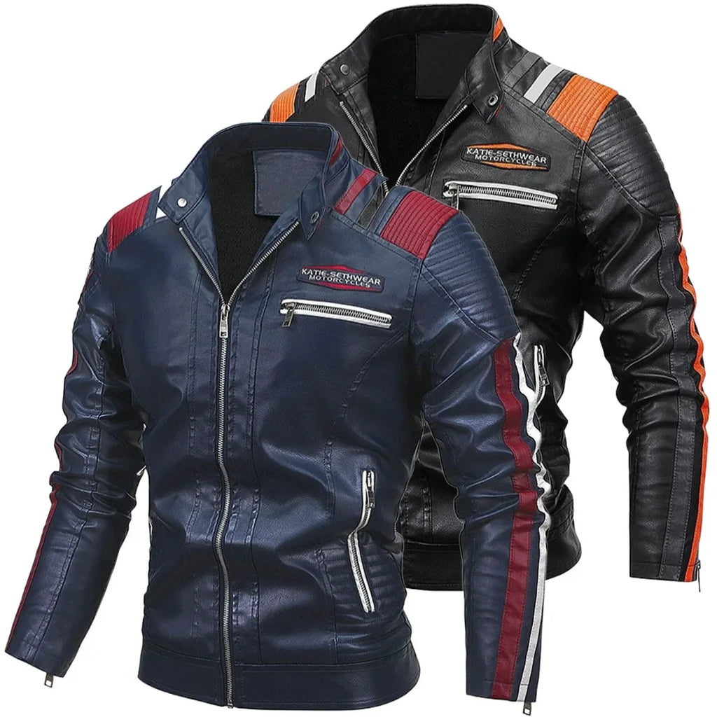 Male PU Blazers Moto Style Jackets Leather Jackets New High Quality Men's Casual PU Leather Jacket Trend New Windproof Coat