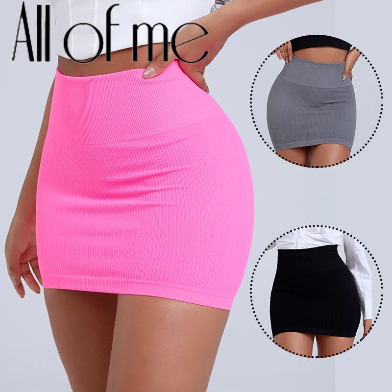 1Pcs Spring Summer New High Waist Elastic Business Women's Mini Skirt