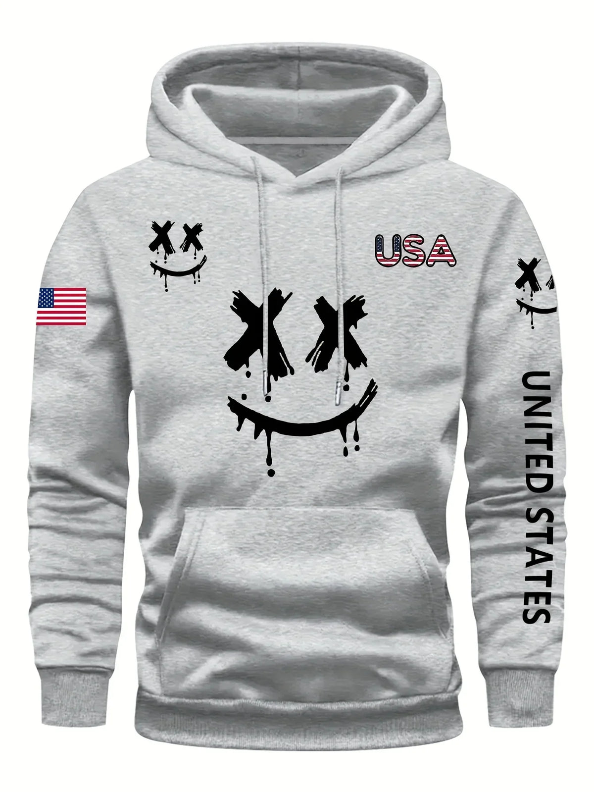 Autumn Winter Expression Print Men Women Long-sleeved Hooded Sweatshirt Daily Outdoor Vacation Fitness Casual Warm Sportswear