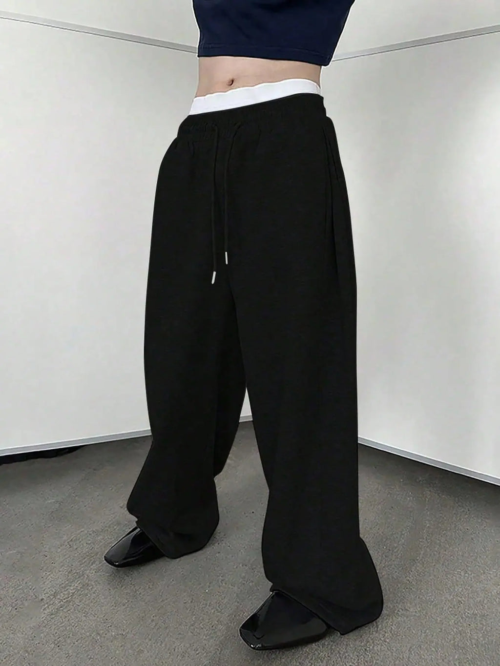 Y2k Harajuku Wide Leg Sweatpants Women Streetwear Baggy Oversize Gray Sports Pants High Waist Drawstring Casual Joggers Trousers