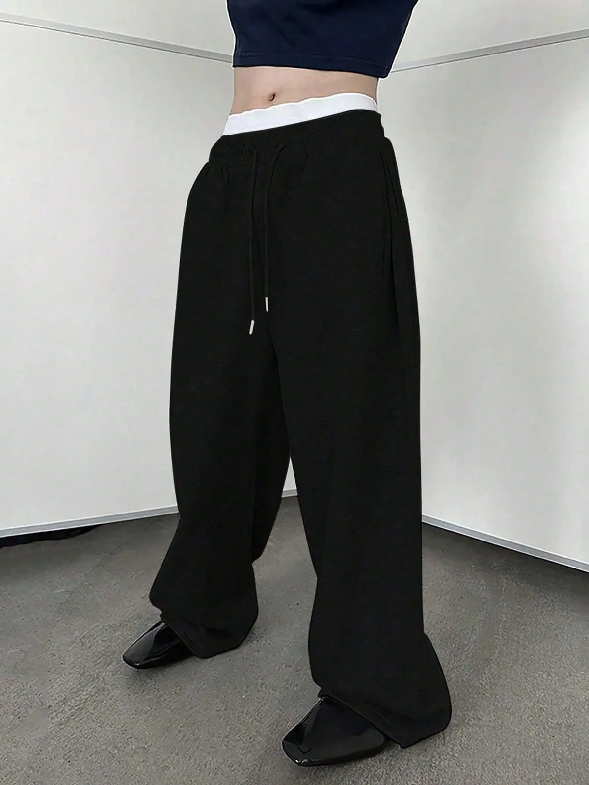 Y2k Harajuku Wide Leg Sweatpants Women Streetwear Baggy Oversize Gray Sports Pants High Waist Drawstring Casual Joggers Trousers