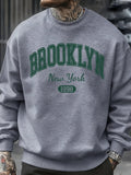 Brooklyn New York 1898 Prints Sweatshirt Autumn Man Clothes Fleece Fashion Pullover Casual Crewneck Sportswear Loose Soft Top