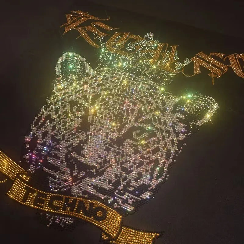 High Quality Designer Streetwear Rhinestone T-Shirt For Men New Designer Top Brand Men Tshirts