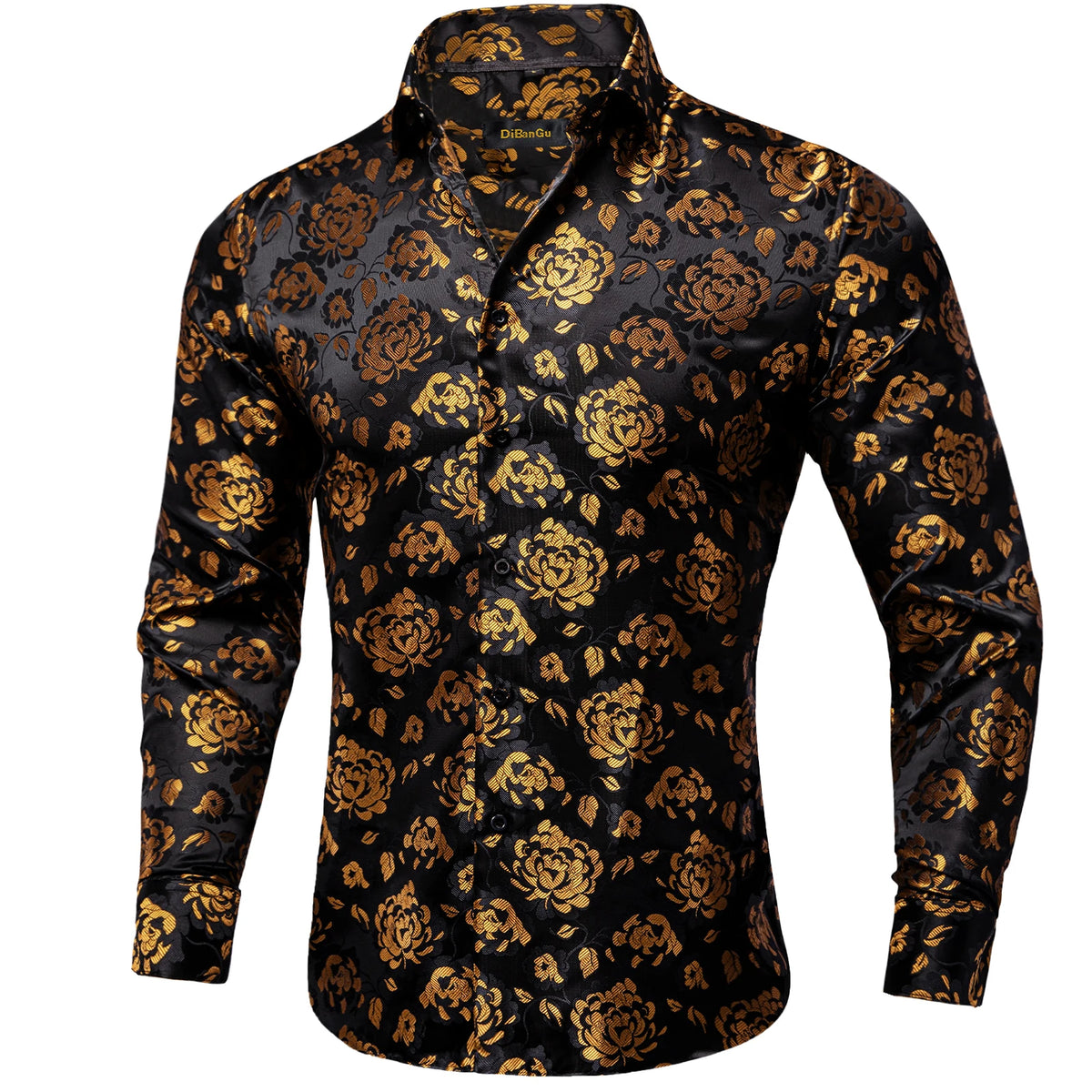 Brand New Men's Royal Blue Business Shirts Luxury Fashion Paisley Long Sleeve Turn-Down Collar Social Shirt Male Casual Blouse
