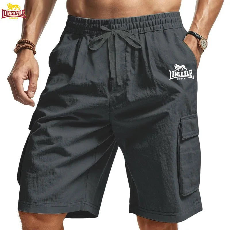 New LONSDALE Loose Men's Shorts - Oversized Multi Pocket Casual Swimsuit - Summer Fashionable and Comfortable Pants