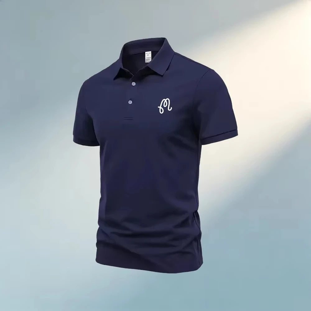 Men Solid Color Polo Shirt Casual Sports Short Sleeve Breathable Regular Fit Summer Top Daily Outdoor Hip Hop Style Tee Hot Sale