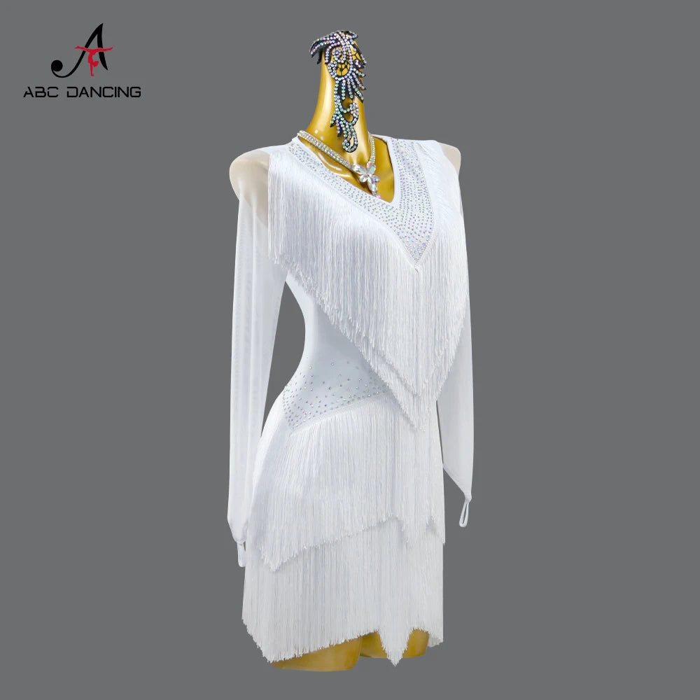Womens Latin Dance Dress Sexy Party Clothing Practice Suit Sports Prom Evening Outfits Girls Costume Samba Stage Skirt