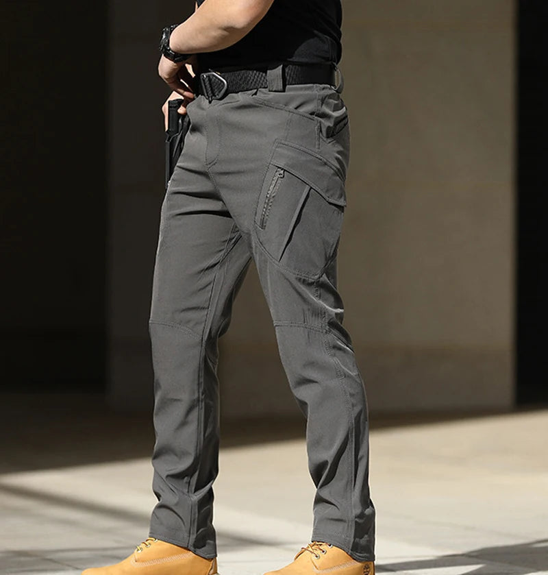 Men's Cargo Military Tactical Casual Trousers Softshell Elastic Spring Autumn Pants Hiking Camping Climbing Army Combat Running