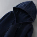 DjzDsm Autumn Winter Men's Sweater 100% Merino Wool Thick Hooded Pullover Soft Knitwear Casual Comfort Wool Clothing Tops