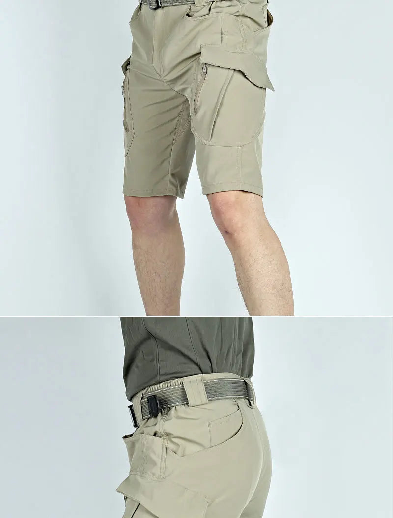 Men's Tactical Cargo Shorts Quick Dry Waterproof Multi-Pocket Outdoor Hiking Fishing Camping Summer Sports Lightweight Shorts