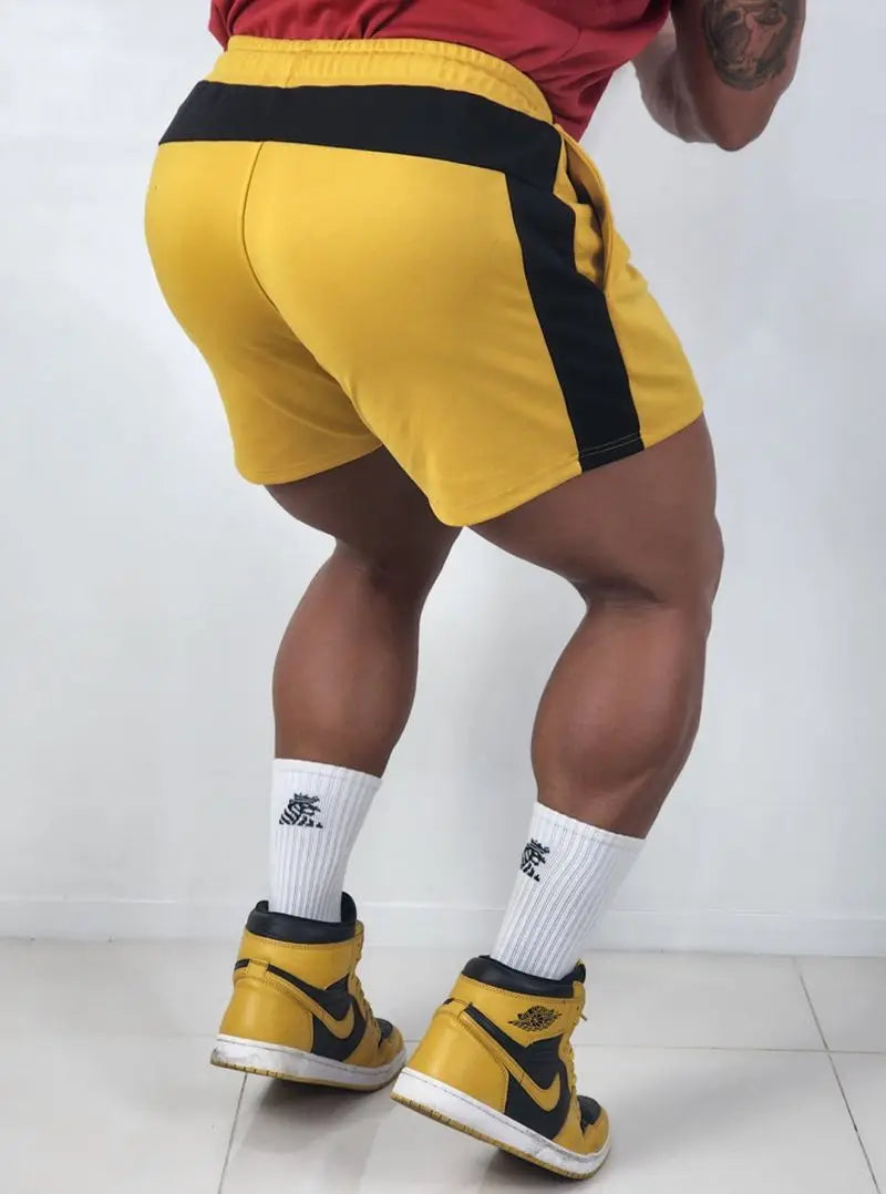 Men's Basketball 3-Point Sports Shorts Gym Fitness Training Elastic Loose Summer Beach Bodybuilding Shorts with Zip Pocket