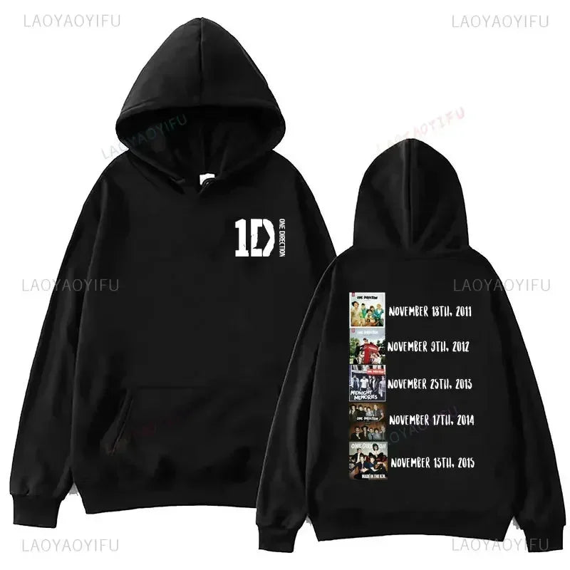 One Directions Band Hoodies Grunge Long-sleeved Punk Sweatshirt Vintage Autumn/Winter Clothing Hip Hop Sudaderas Music Pullover