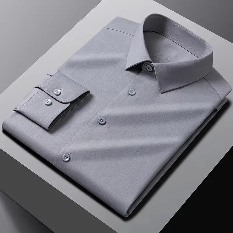 8XL Mens Shirts Long Sleeve Big Sizes Anti-wrinkle Business Men Shirt Long Sleeves Dress Shirts For Men Slim Fit Camisa Social