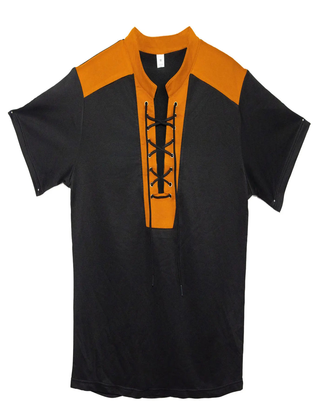 Men's V-neck Casual Beach Short Sleeved Color Matching Men's Top T-shirt Retro Streetwear