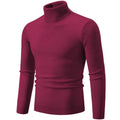 2024 Men's High Neck Sweater Solid Color Pullover Autumn And Winter Turtleneck Warm Bottoming Shirt Casual Woolen Sweater 5XL-M