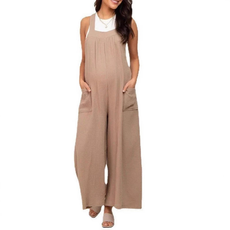 Pregnant Women's Pants Spring And Summer Thin Lace Up Wide Leg Casual Pregnant Women's Pants