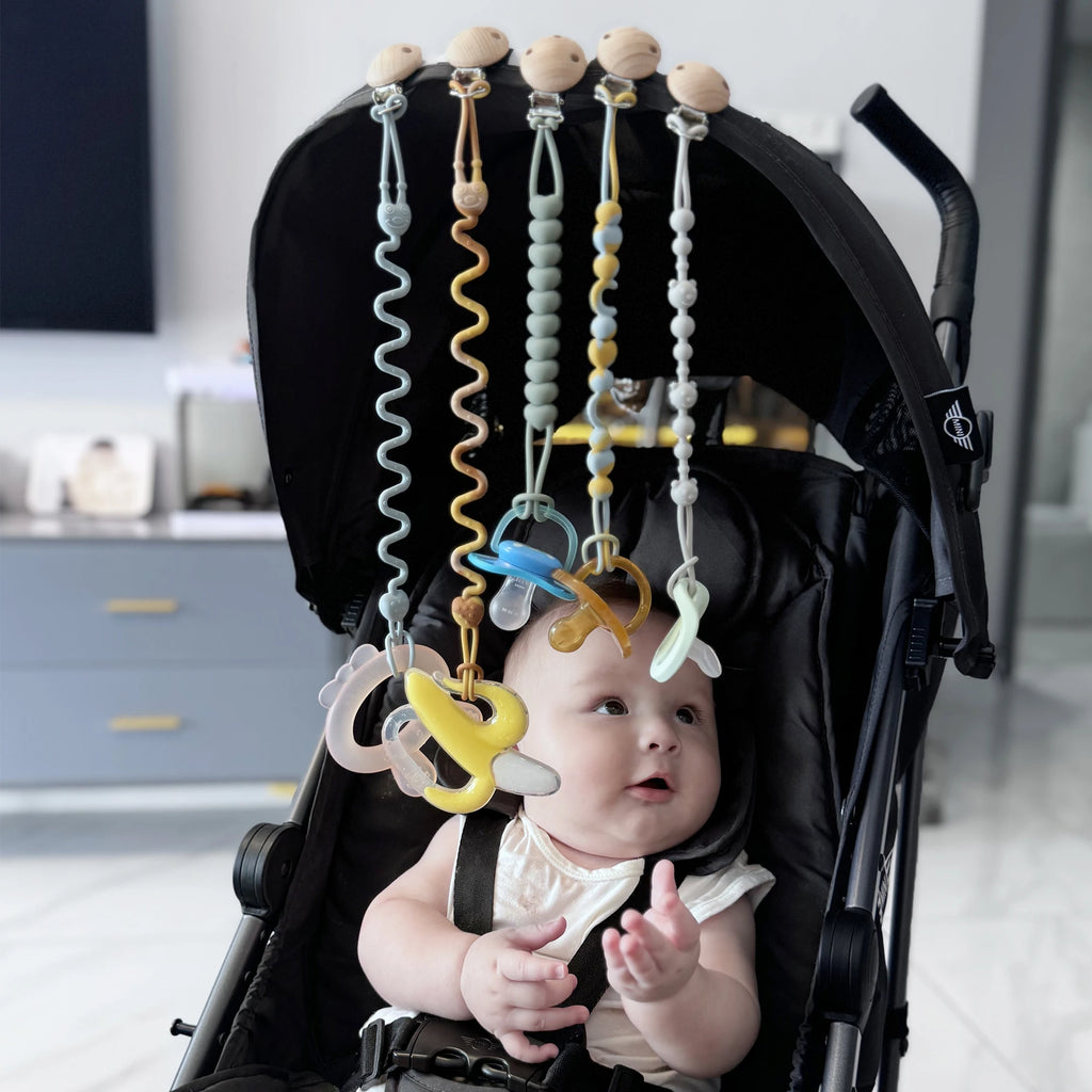 Soothing Pacifier Anti-chain Baby Stroller Teether Anti-loss Chain Baby Silicone Pacifier Clip Toy Biting Glue Lanyard