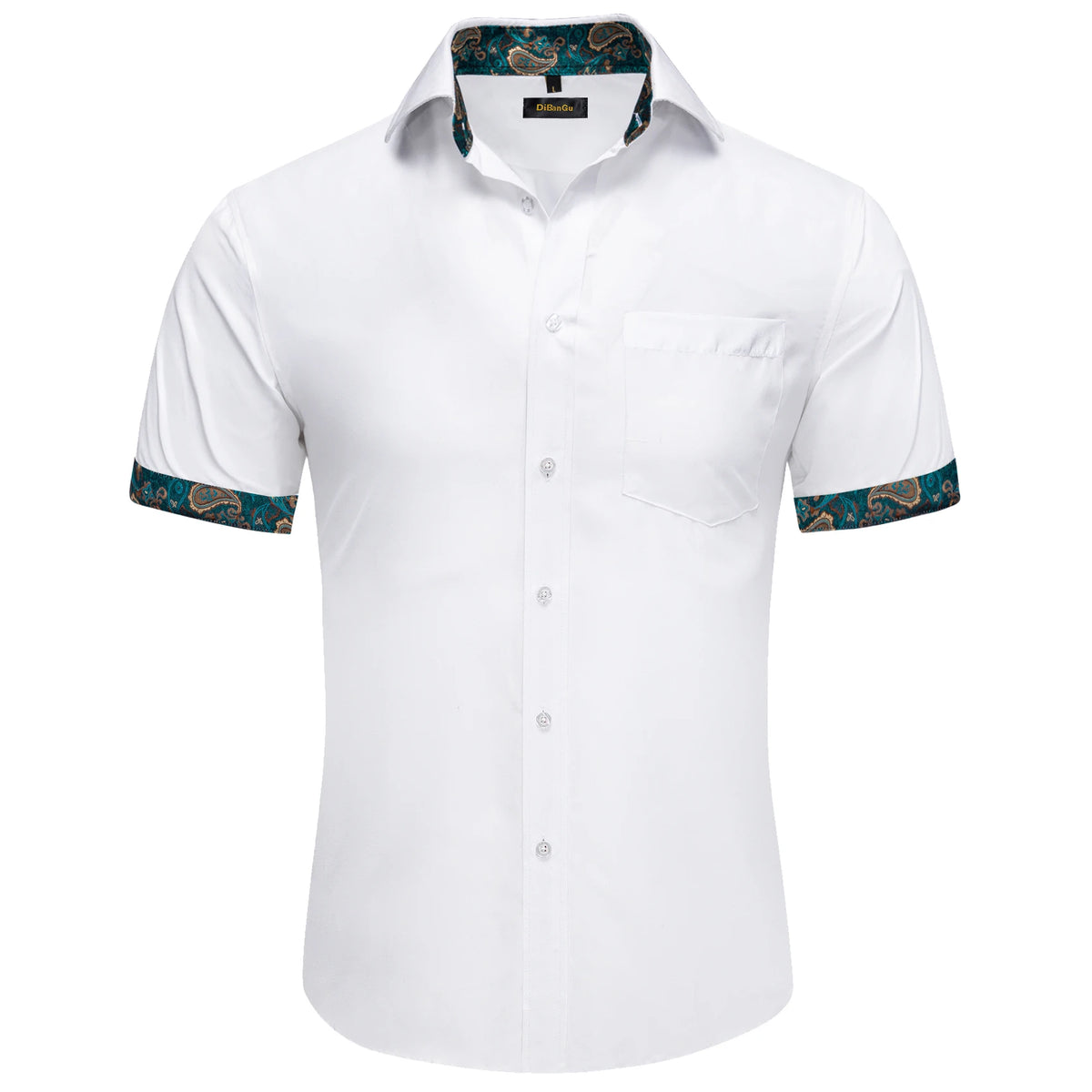 Men Shirts Short Sleeve Cotton Polyester Summer T-shirts Solid Black White Red Business Casual Tops Hawaiian Shirt